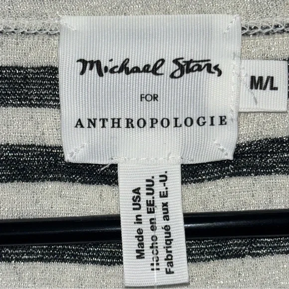 Anthropologie x Michael Stars Made in USA Knit Striped Long Sleeve Sise M / L - Picture 2 of 8